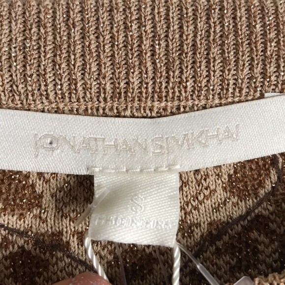 Jonathan simkhai pullover sweater with golden embellishments puffy sleeves Small - Picture 7 of 15